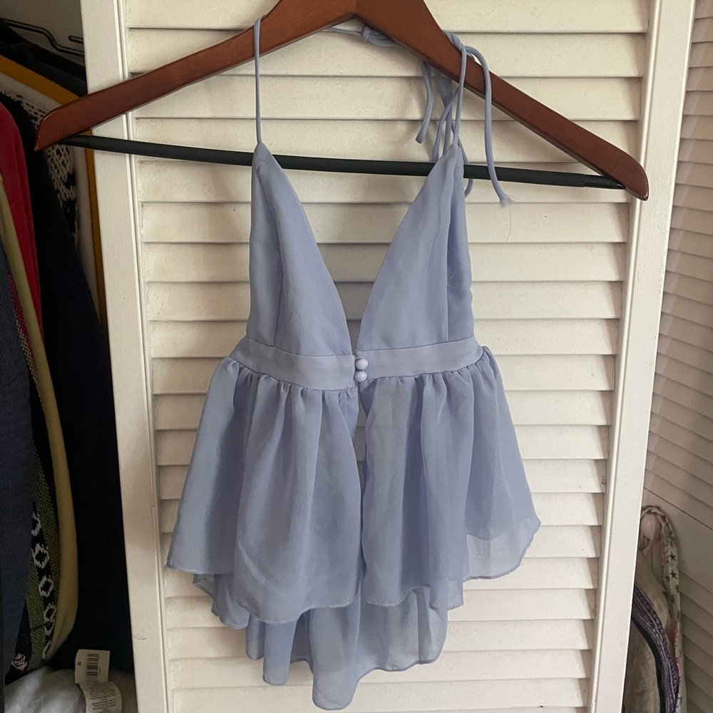Light blue top